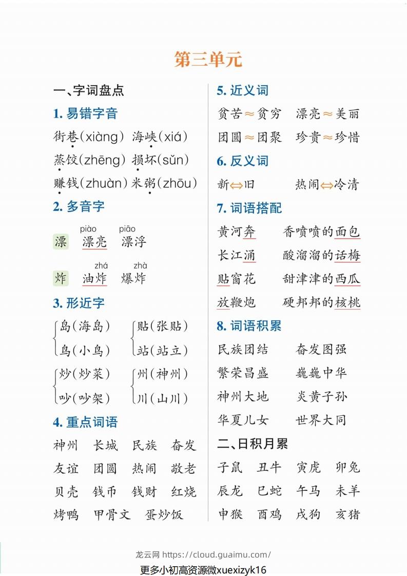 图片[3]-3.10【1-8单元重点知识梳理】二下语文