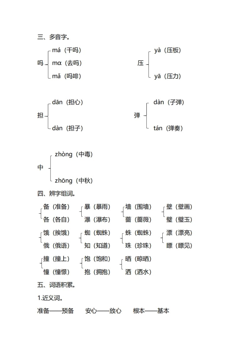 图片[3]-三年级语文上册第四单元知识要点汇总（部编版）(1)